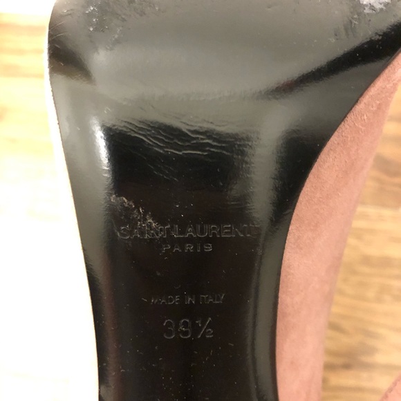 Saint Laurent YSL Dusty Rose Suede Heels - Picture 7 of 7